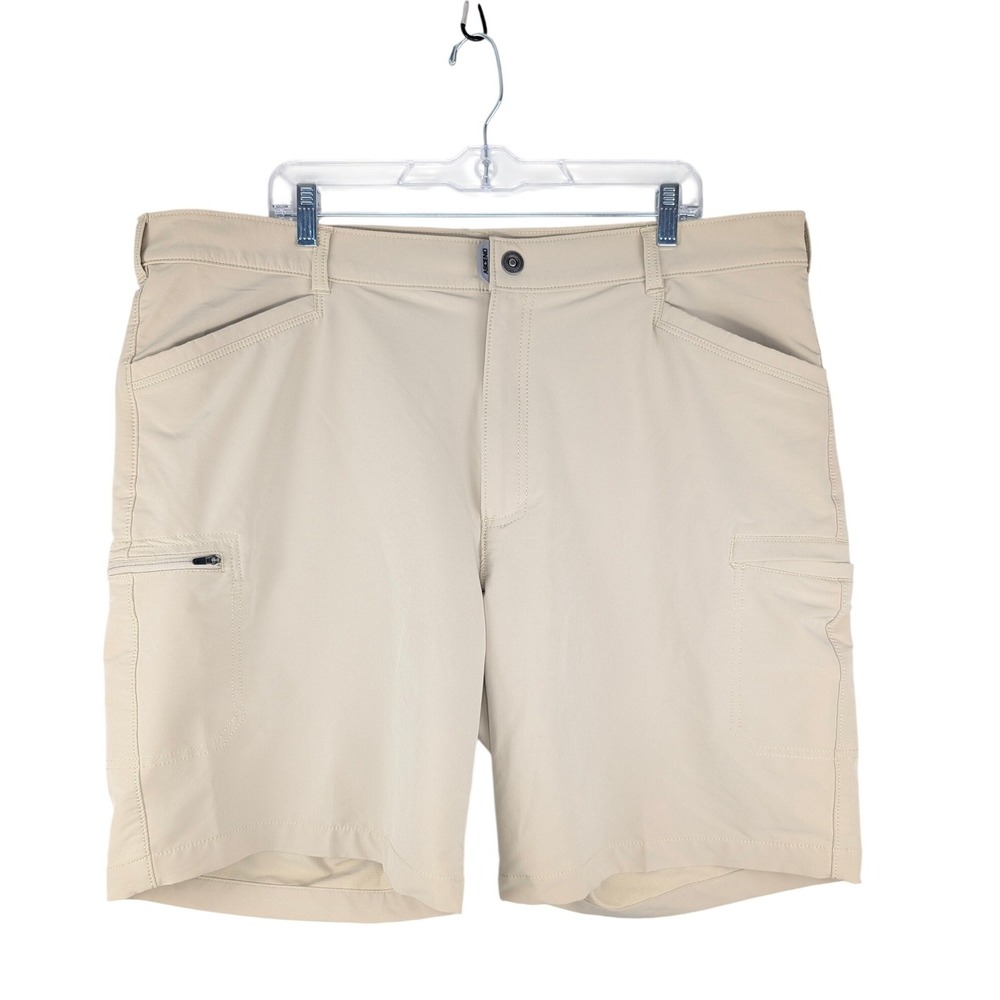 Ascend Cargo Shorts Mens 42 Tan Hiking Outdoor Stretch Lightweight